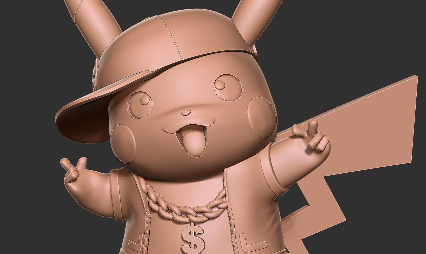 Rapper Pikachu 3D print model_8