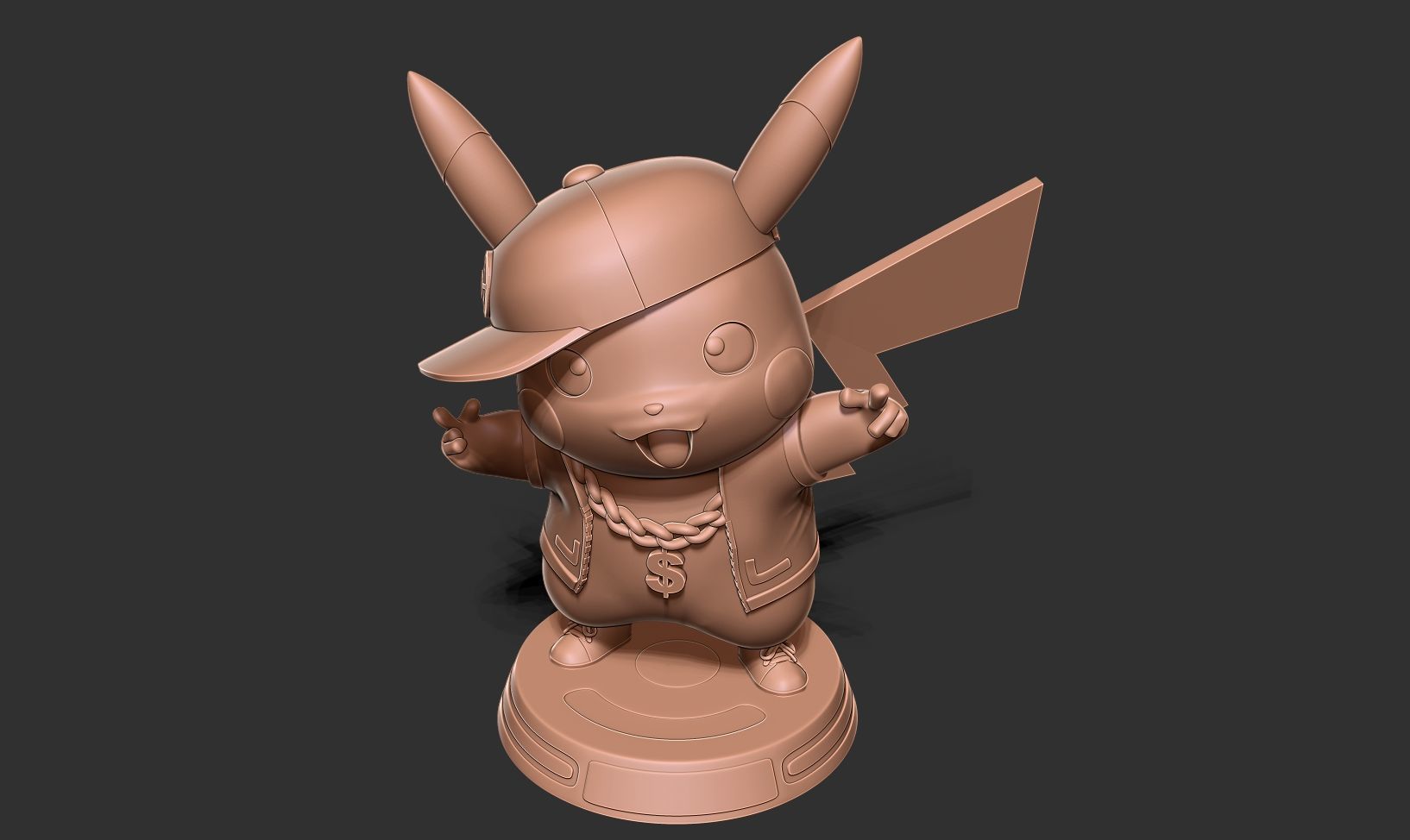 Rapper Pikachu 3D print model_15