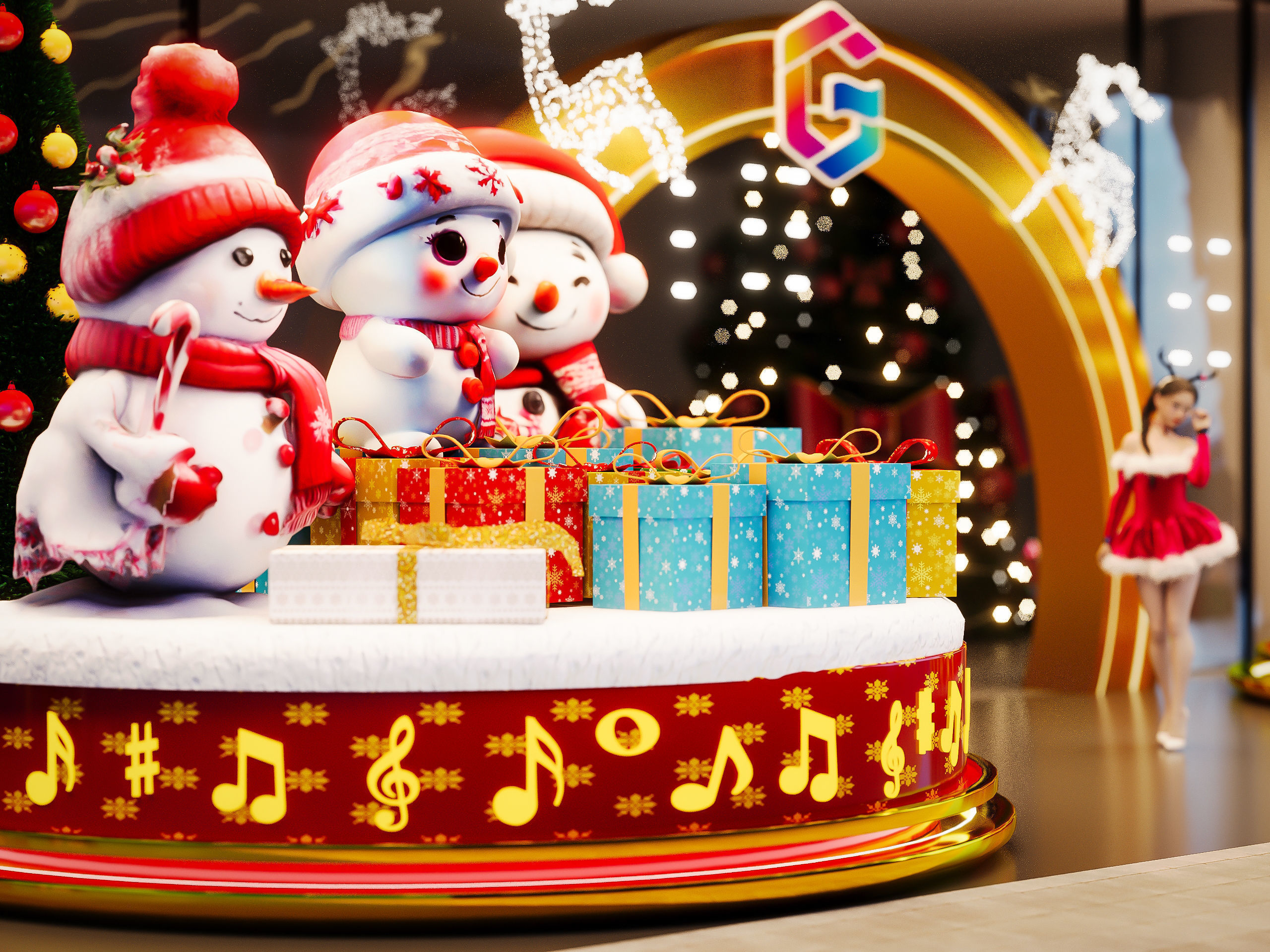 Christmas Design Gate ShoppingMall 3D model_2