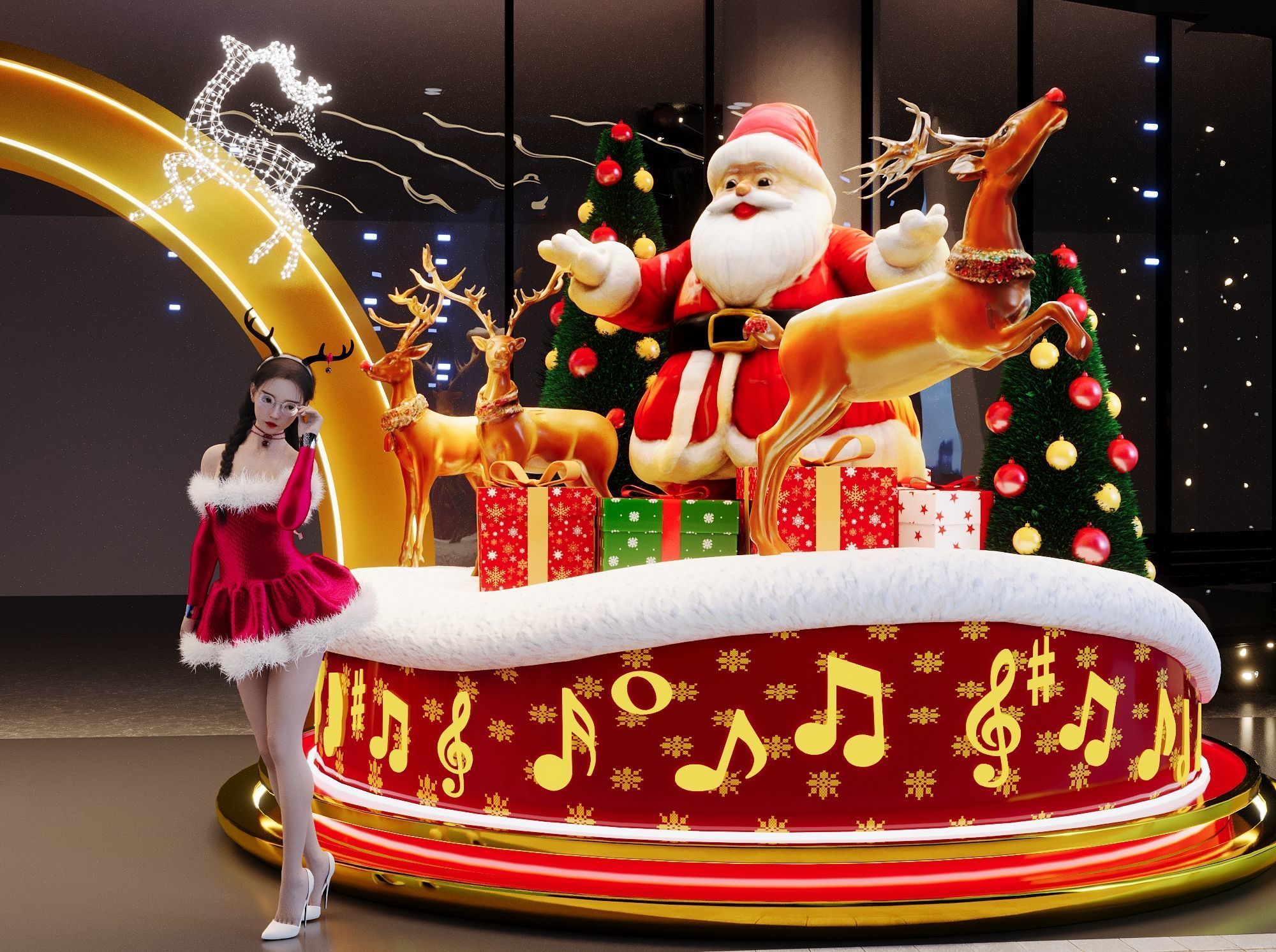 Christmas Design Gate ShoppingMall 3D model_3
