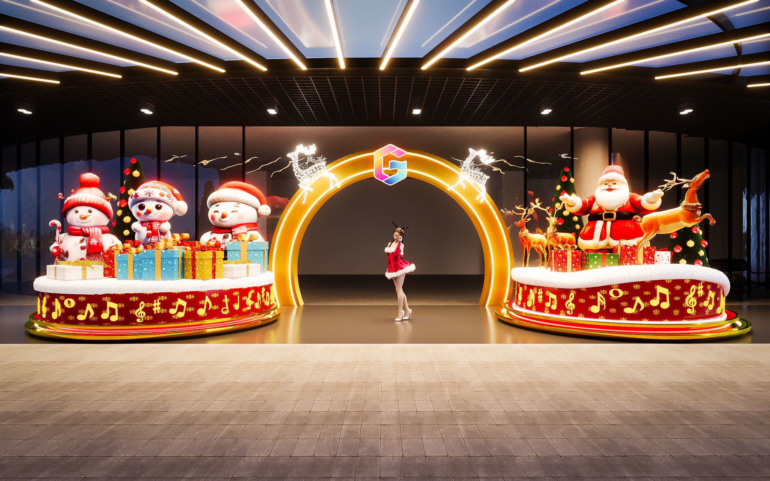 Christmas Design Gate ShoppingMall 3D model_1