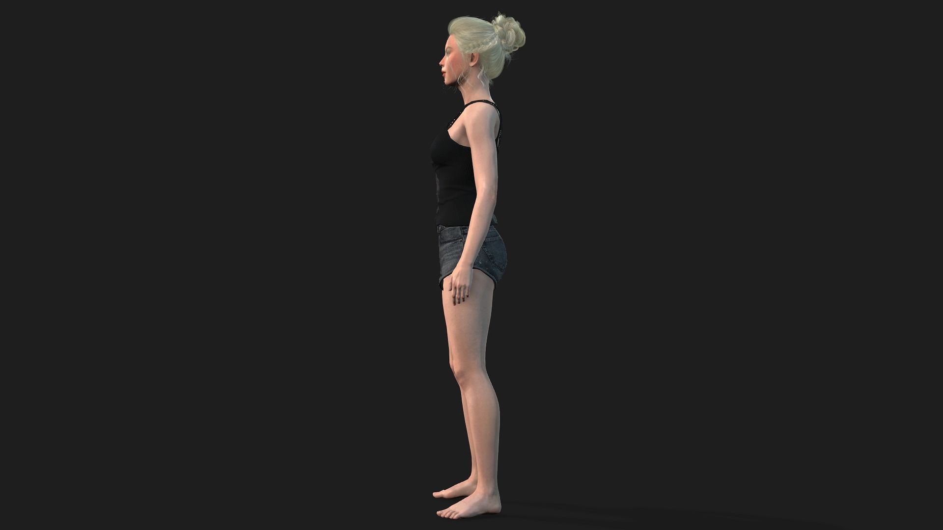 High Quality Female Character Model 3D model_5