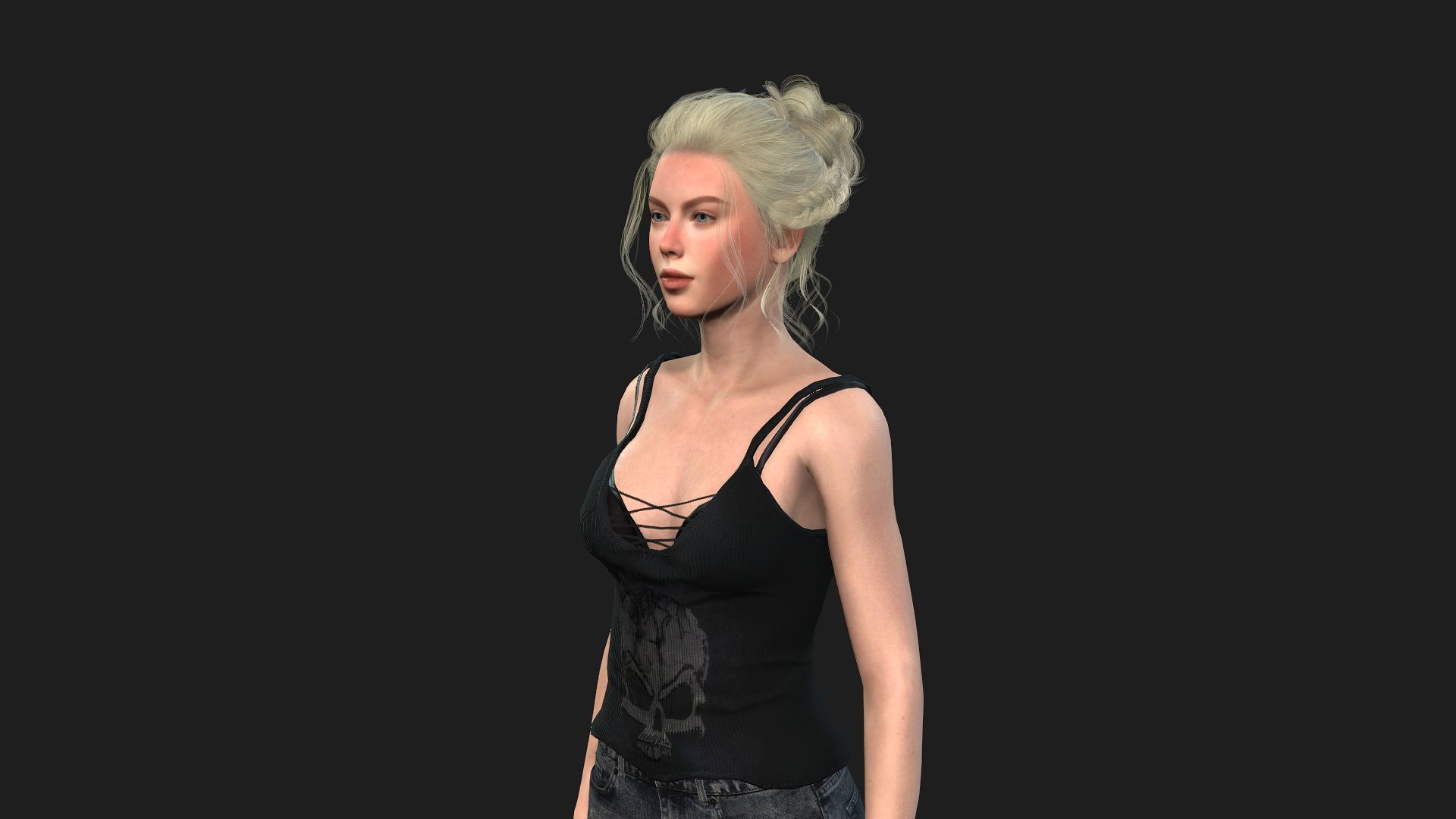 High Quality Female Character Model 3D model_8