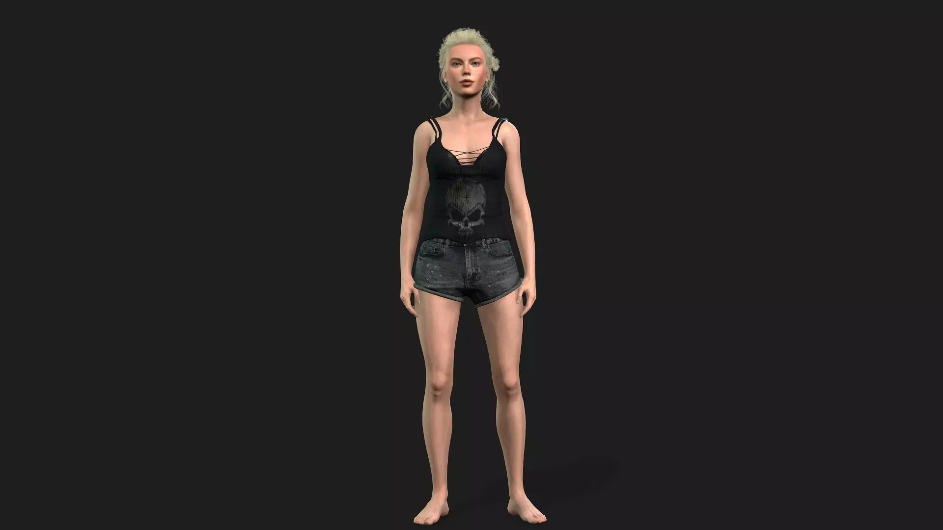 High Quality Female Character Model 3D model_0