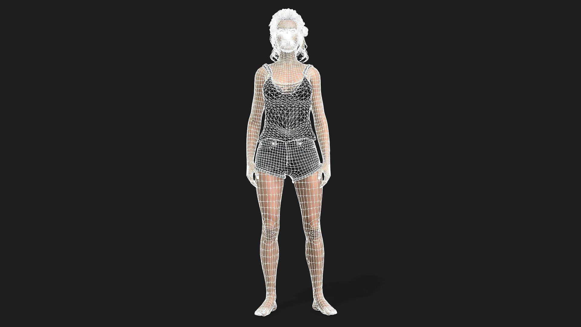 High Quality Female Character Model 3D model_20