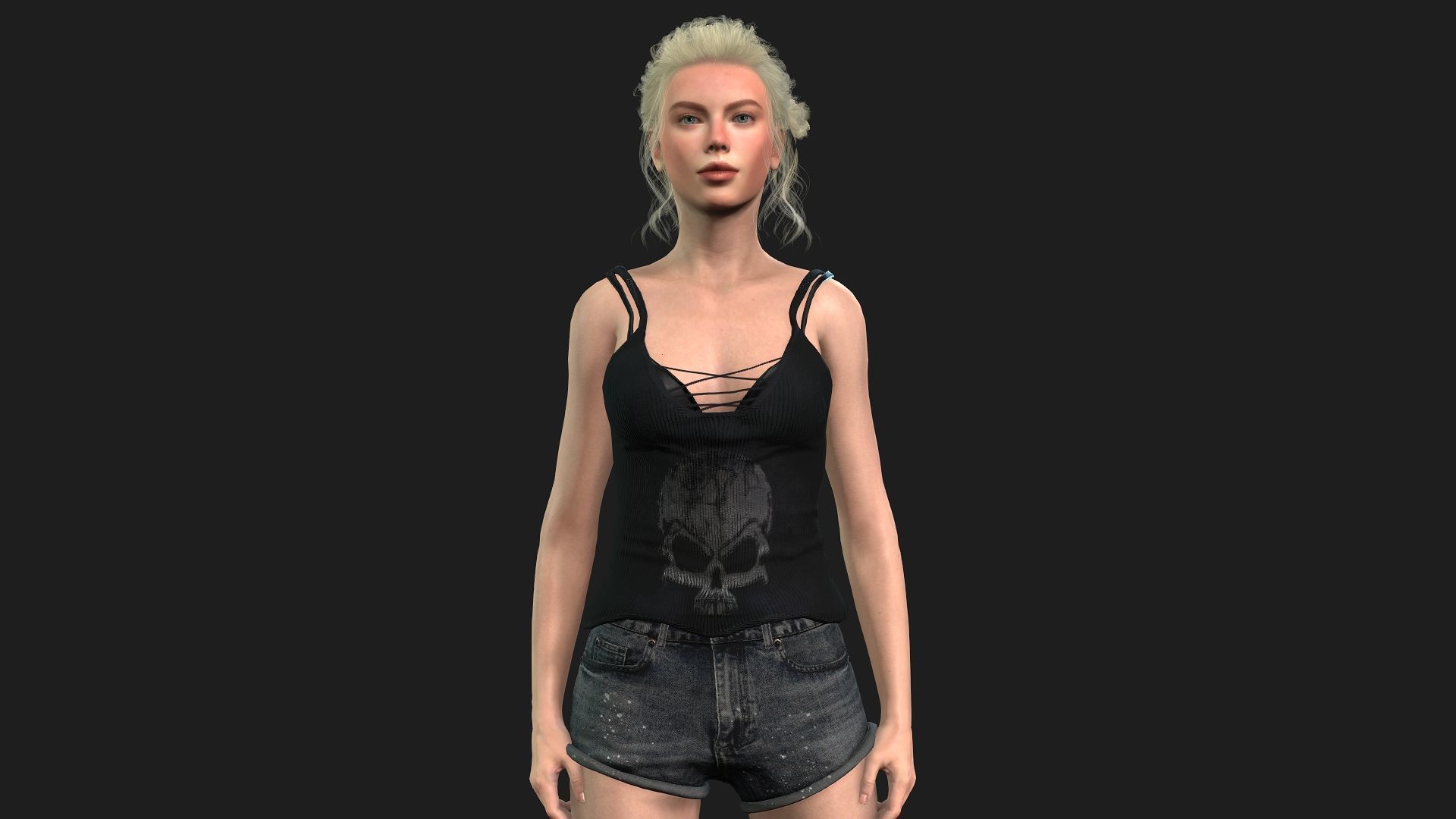 High Quality Female Character Model 3D model_2