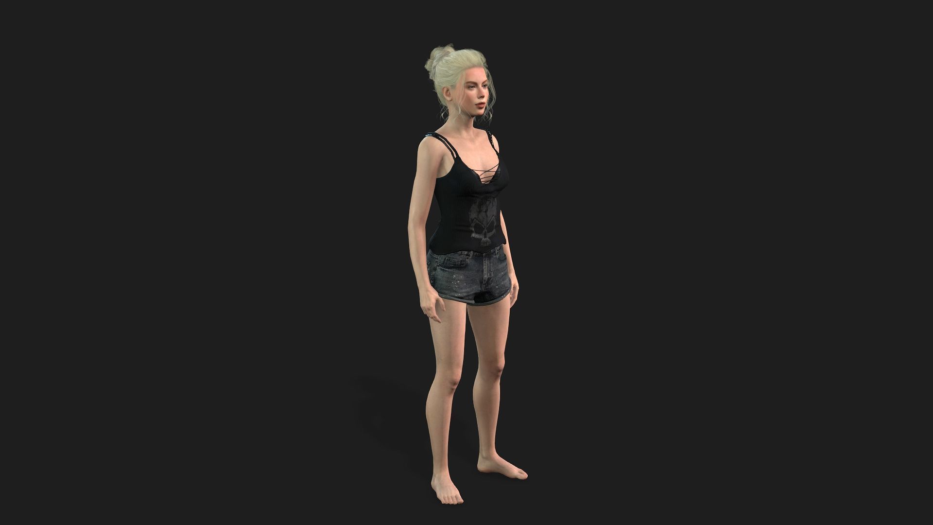 High Quality Female Character Model 3D model_10