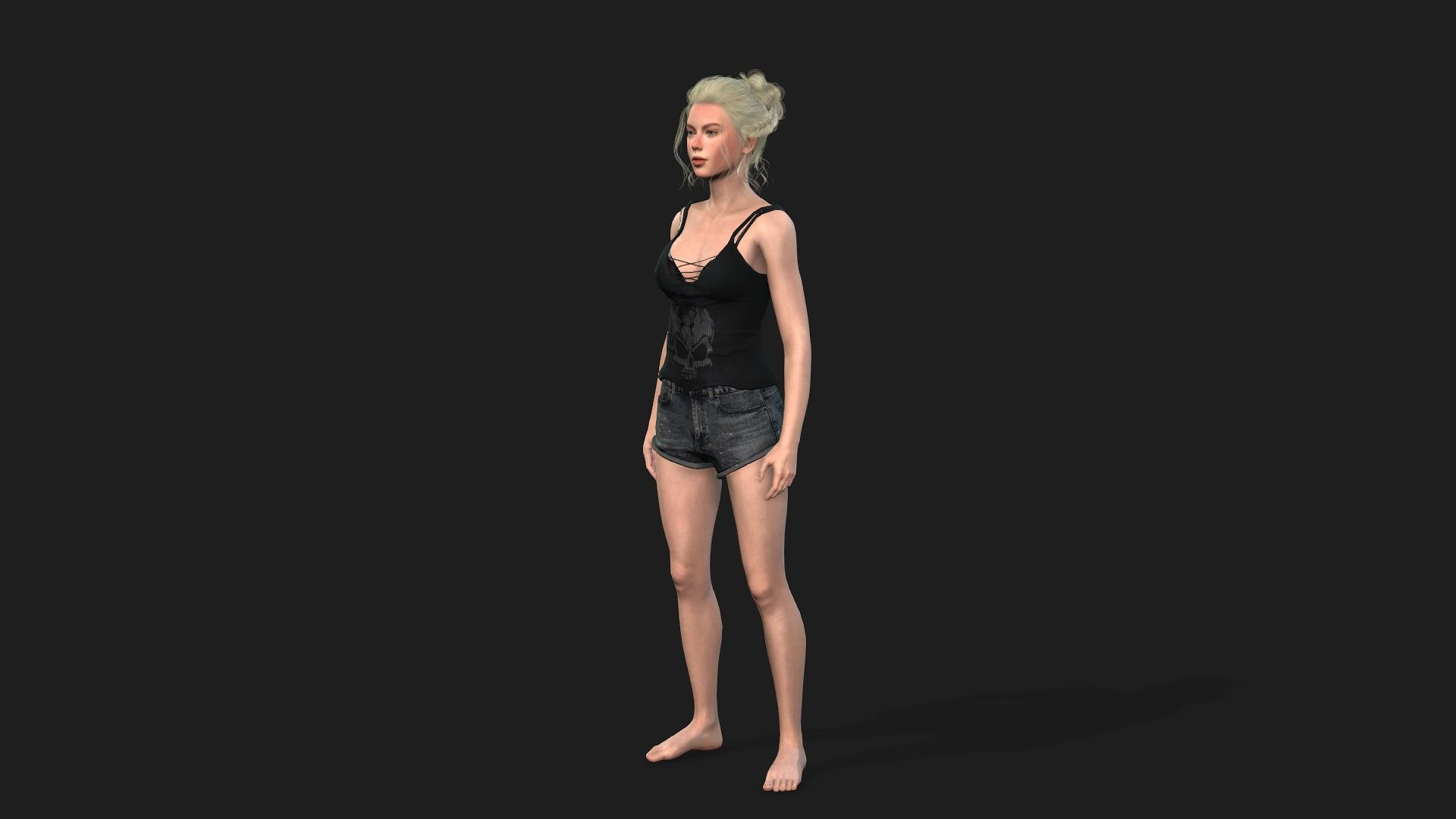 High Quality Female Character Model 3D model_9