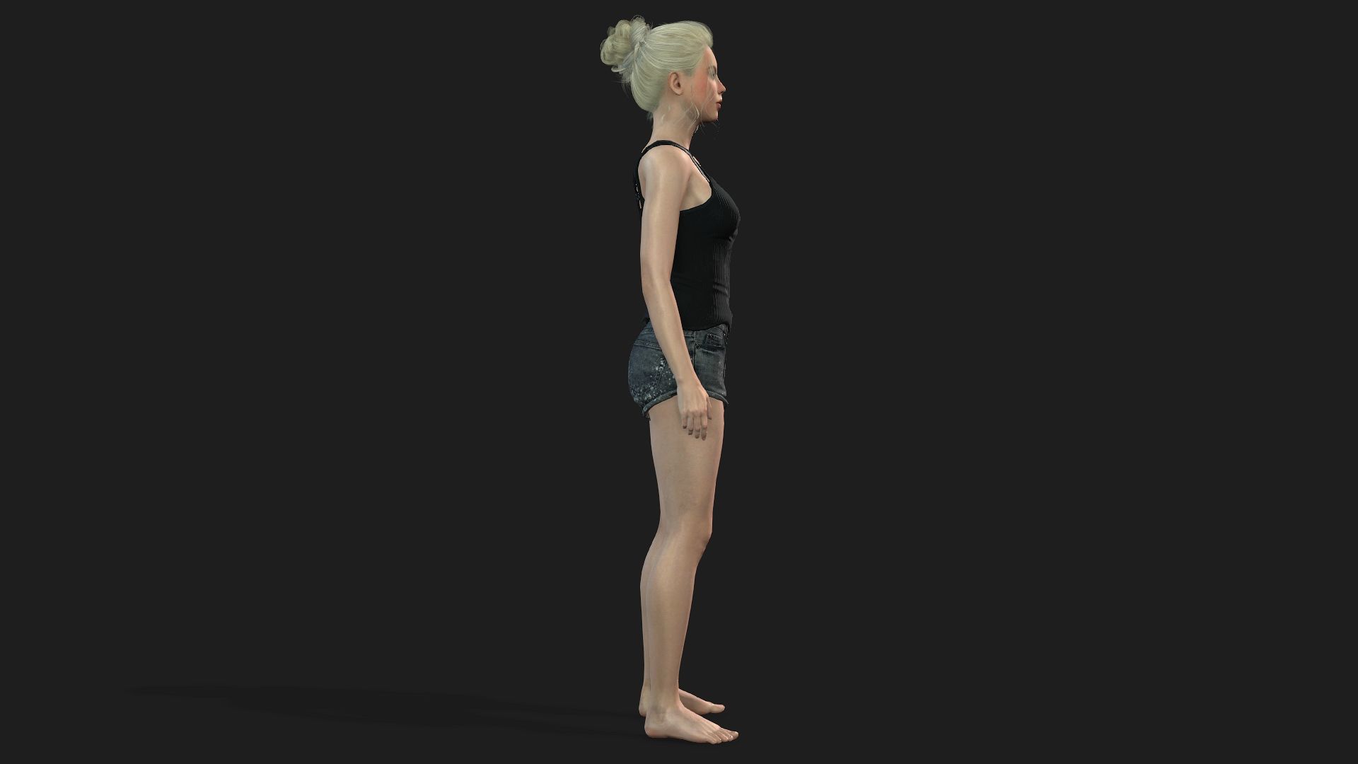 High Quality Female Character Model 3D model_6
