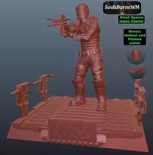 Dead Space remake Isaac Clarke Pose 3 Bonus 3D print model