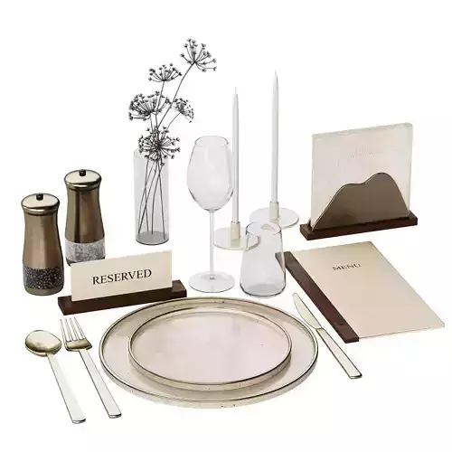 Restaurant Tableware Beige and Gold