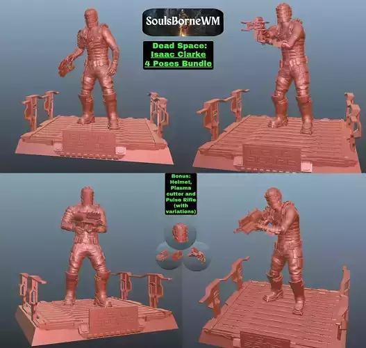 Dead Space remake Isaac Clarke 4 Poses bundle 3D print model