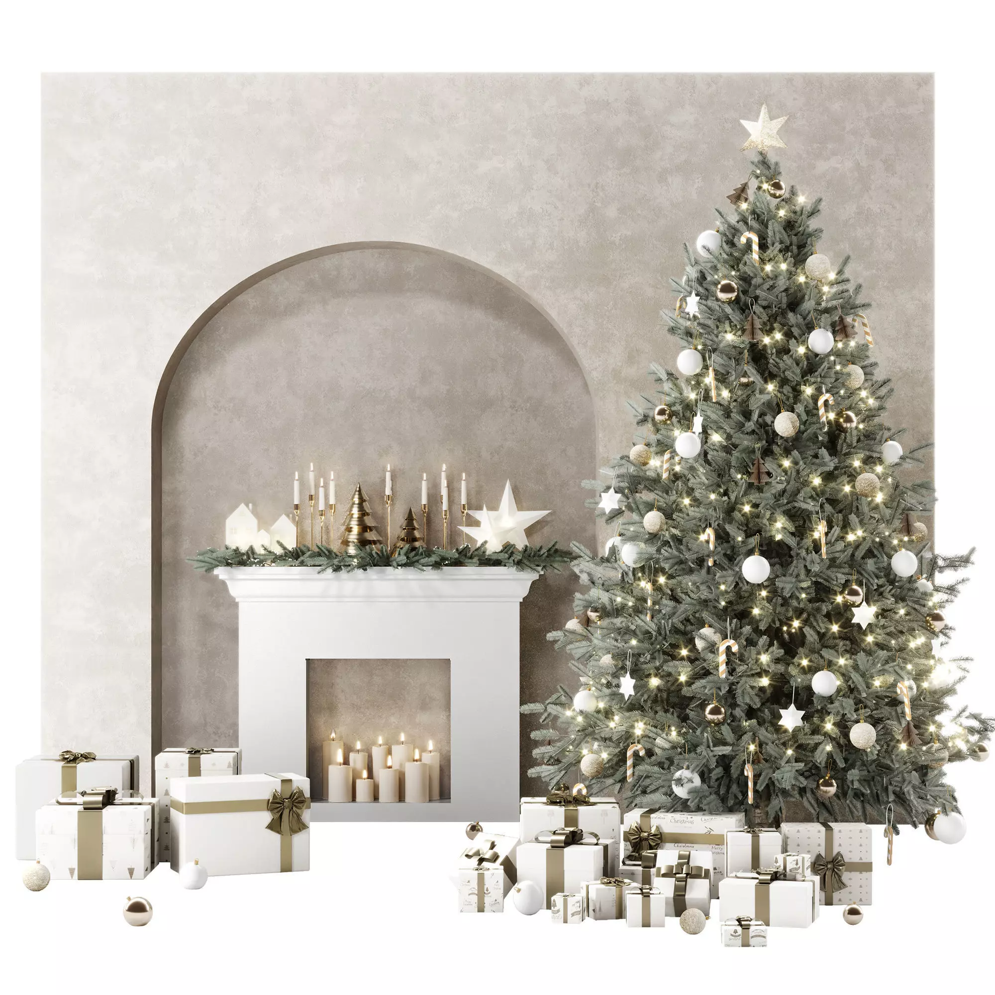 Christmas Decoration Set 03 3D model_0