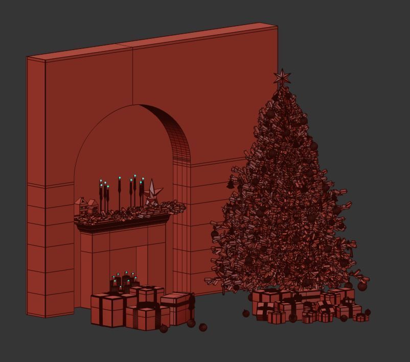 Christmas Decoration Set 03 3D model_16