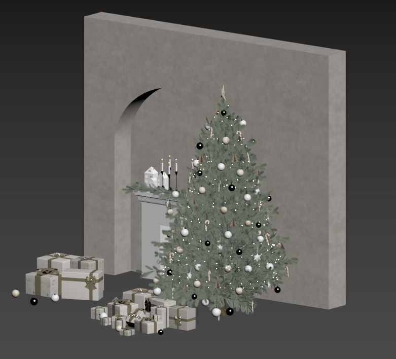 Christmas Decoration Set 03 3D model_11