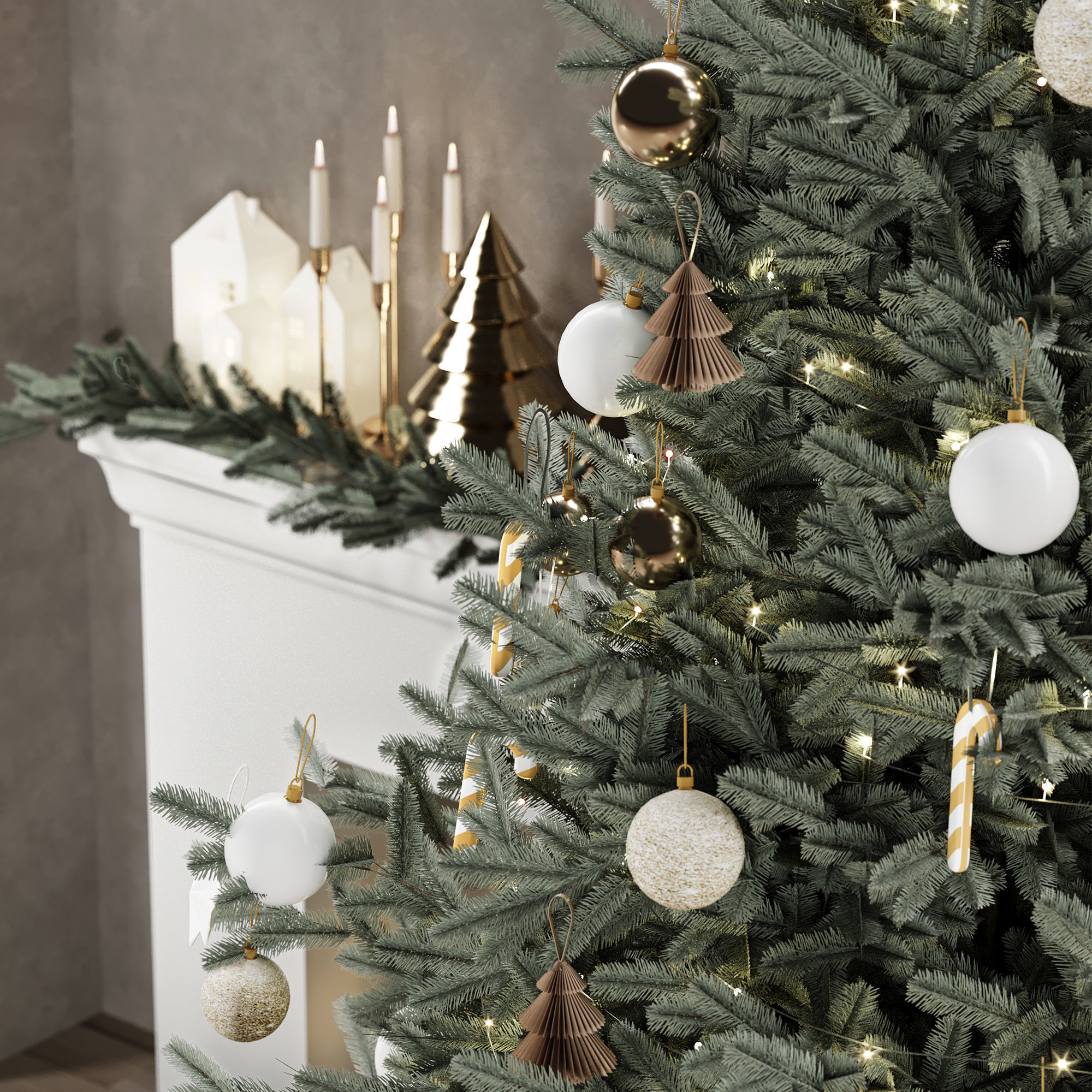 Christmas Decoration Set 03 3D model_4