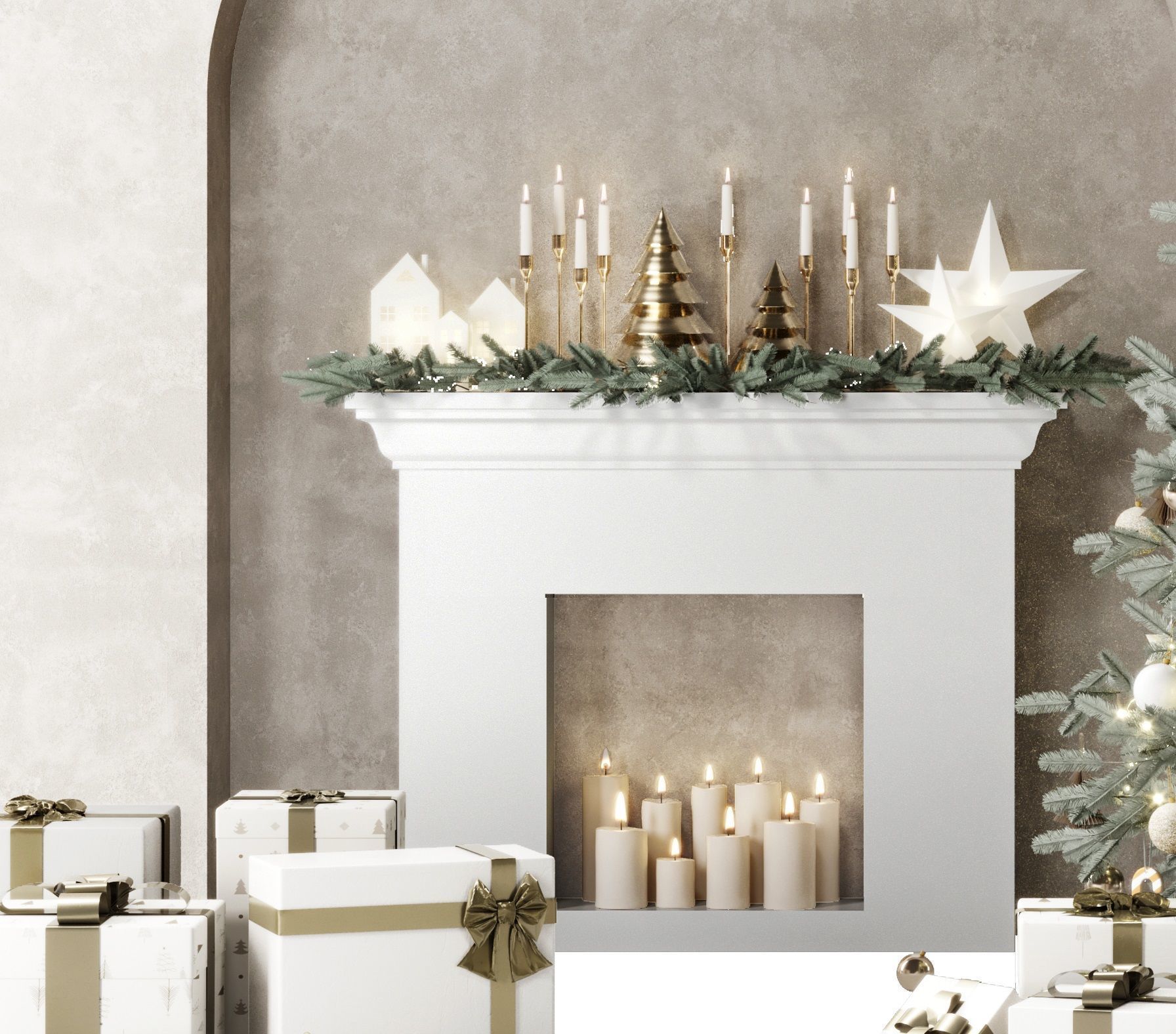 Christmas Decoration Set 03 3D model_5