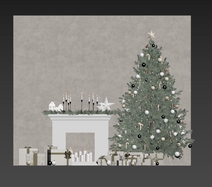 Christmas Decoration Set 03 3D model_7