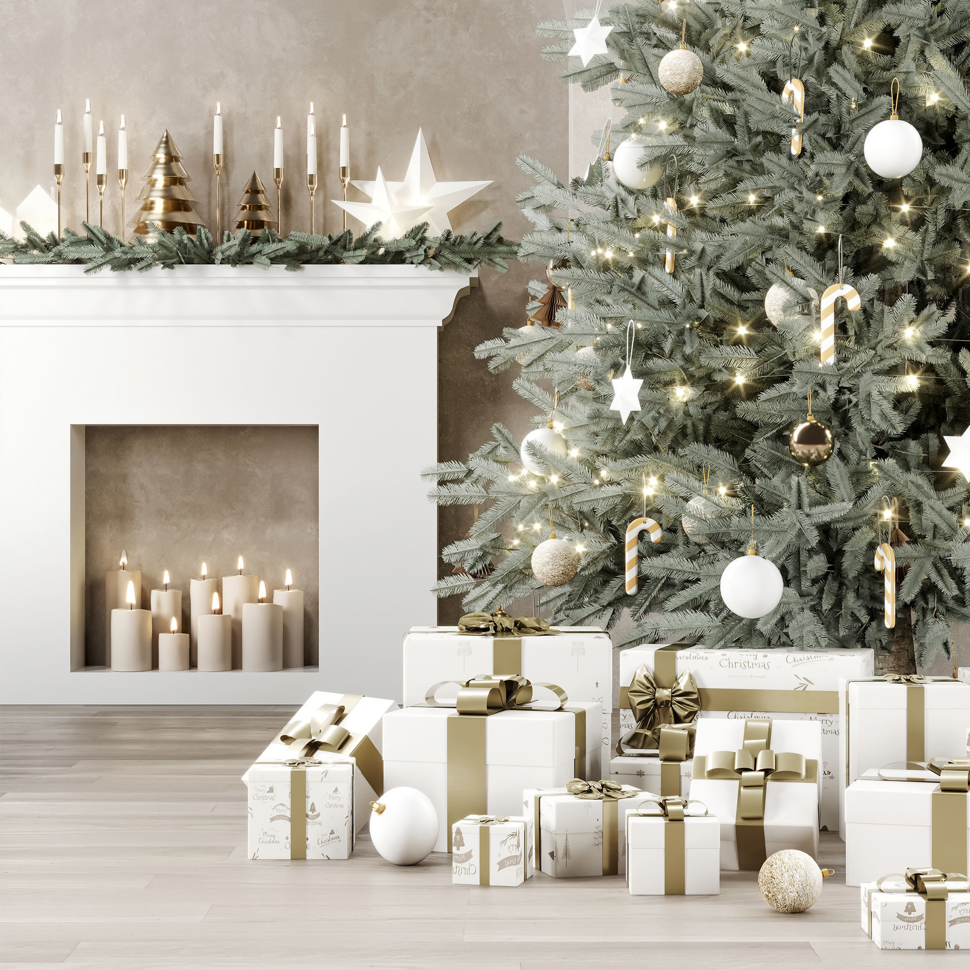 Christmas Decoration Set 03 3D model_2