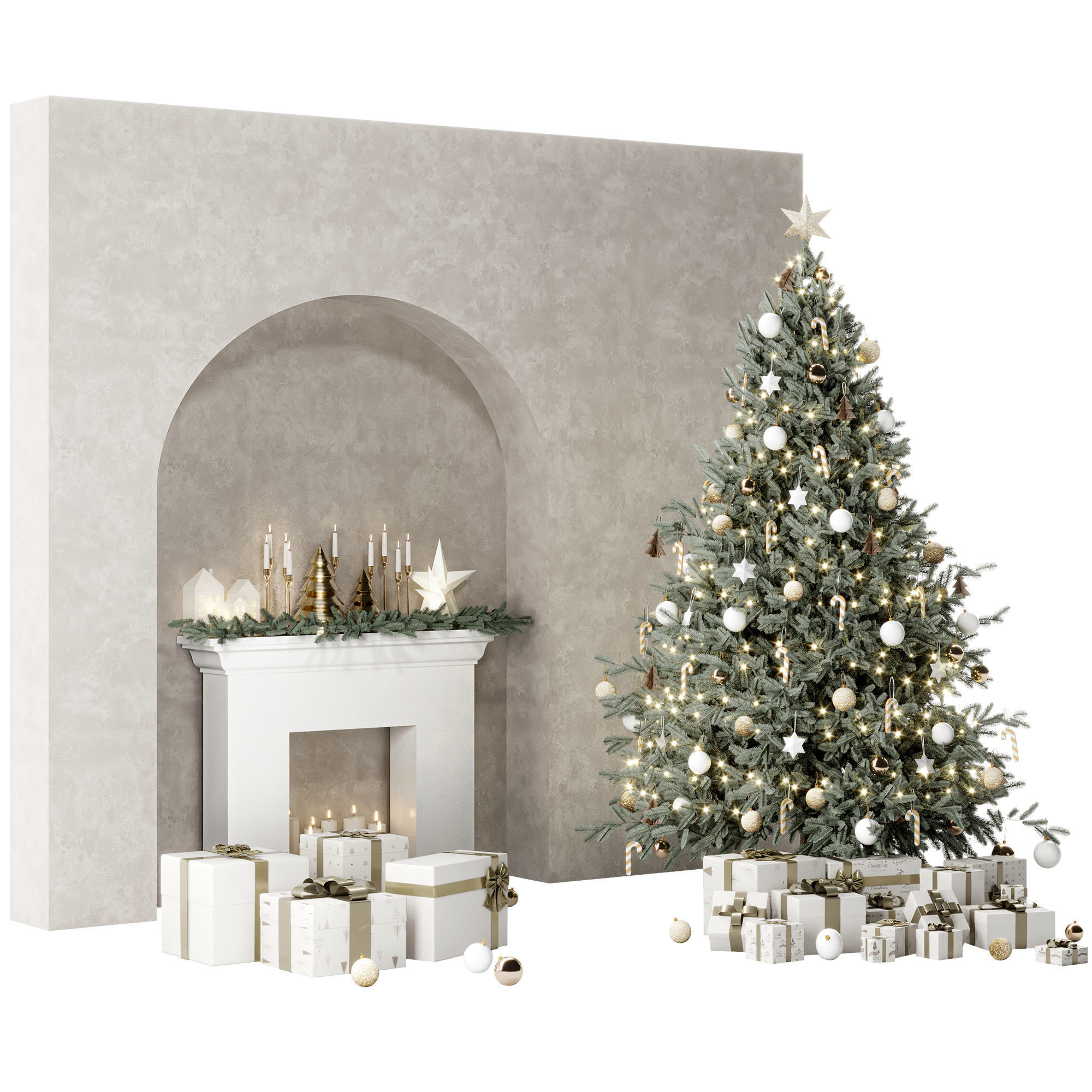 Christmas Decoration Set 03 3D model_1