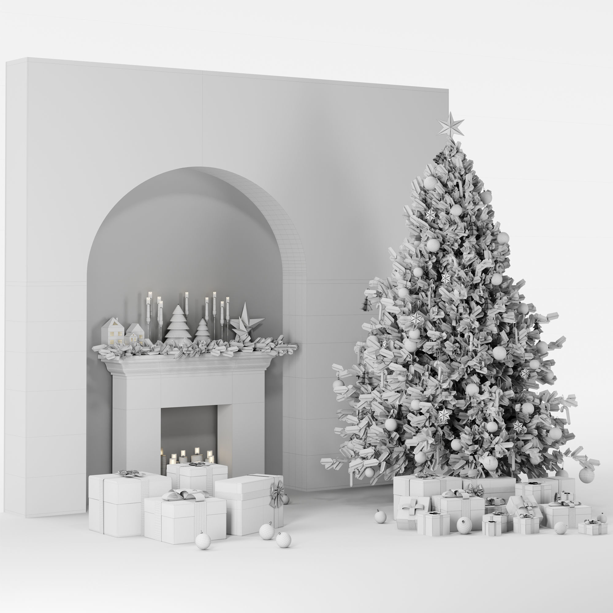 Christmas Decoration Set 03 3D model_6