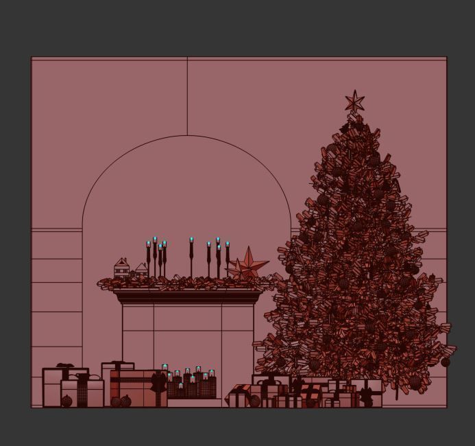 Christmas Decoration Set 03 3D model_15