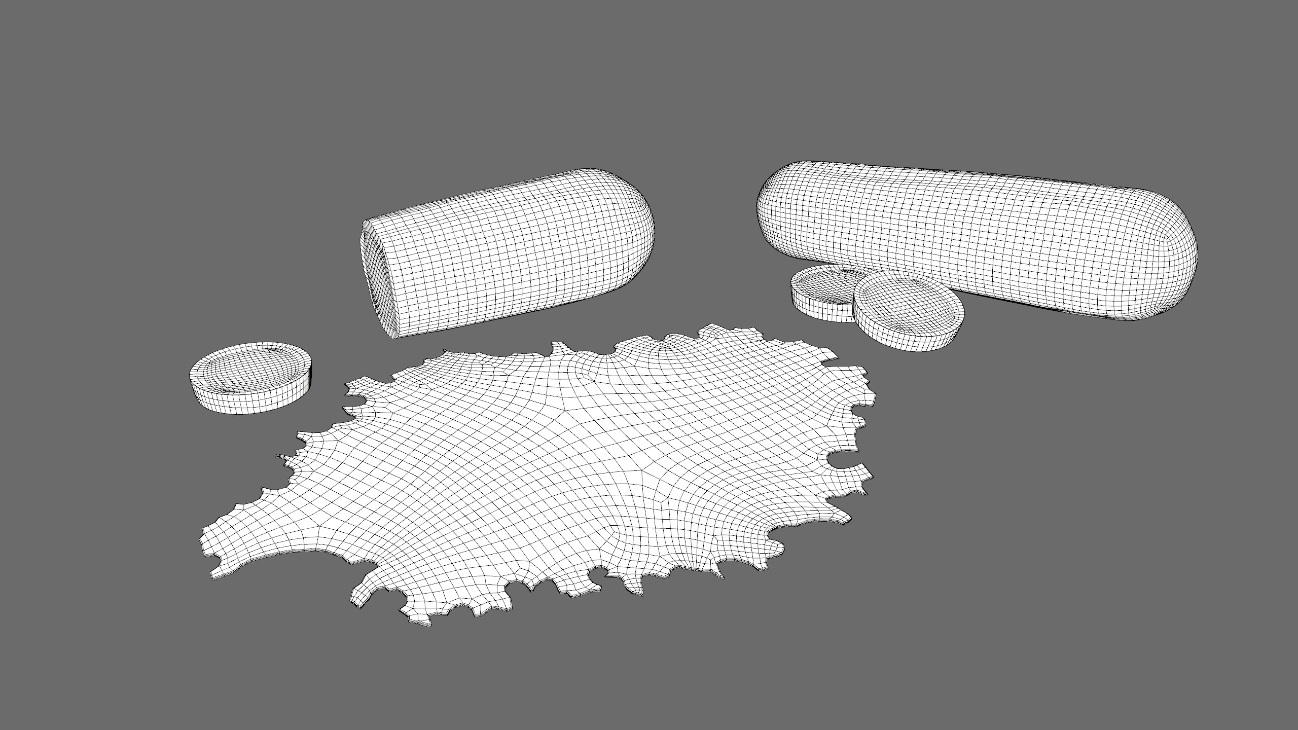 Cucumber Pickle and Lettuce Leaf Food Low-poly 3D model_8