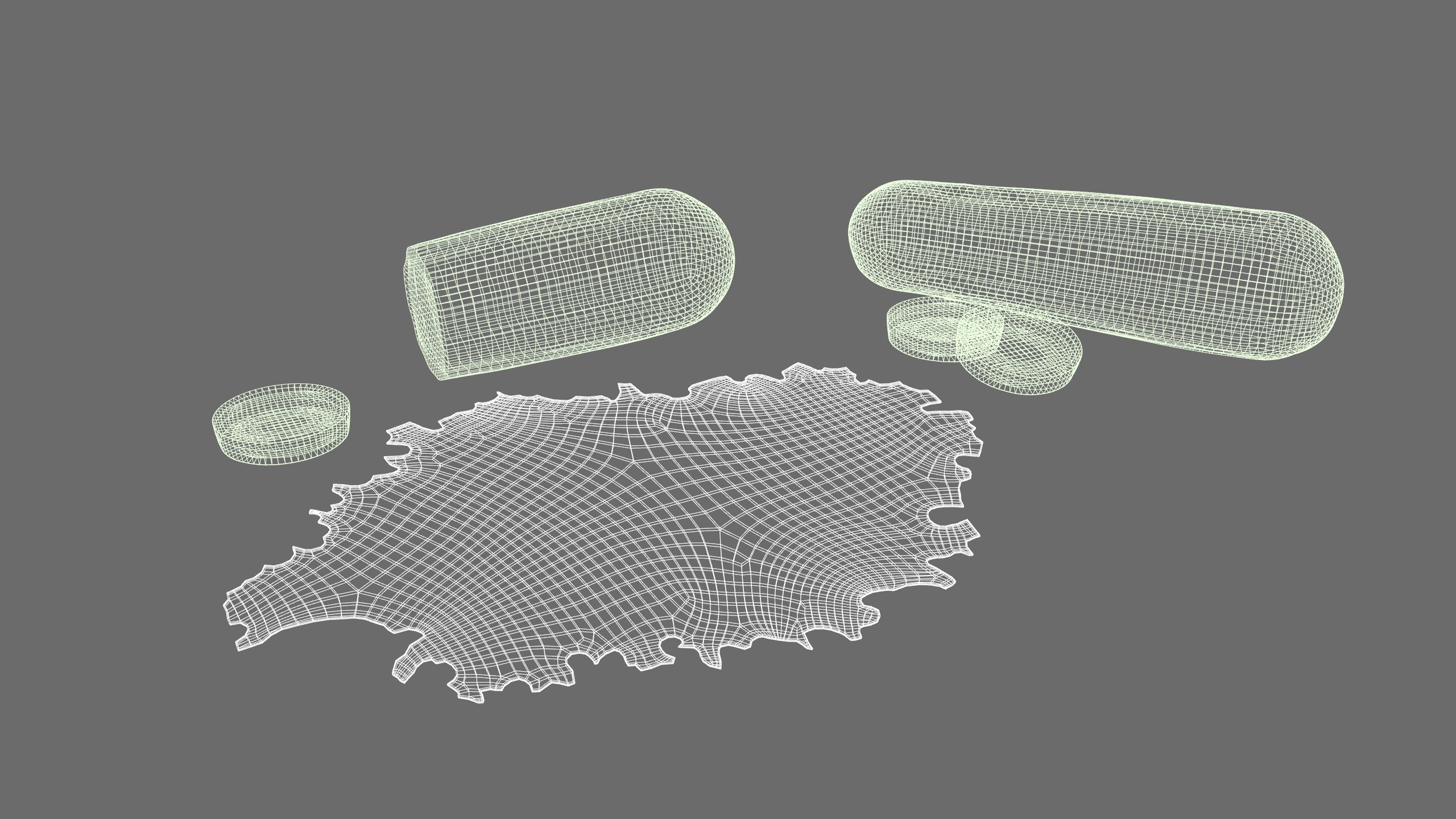 Cucumber Pickle and Lettuce Leaf Food Low-poly 3D model_7