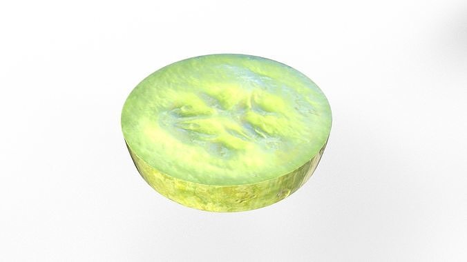 Cucumber  Pickle and Lettuce Leaf Food Low-poly 3D model 5