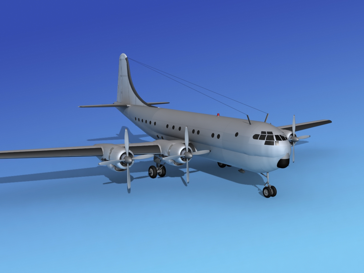 Boeing 377 Bare Metal 3D model_2