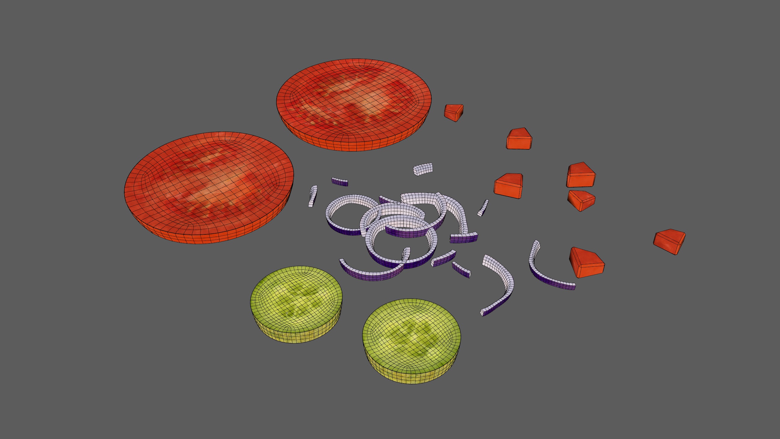 SALAD sliced salad Food Low-poly 3D model_9