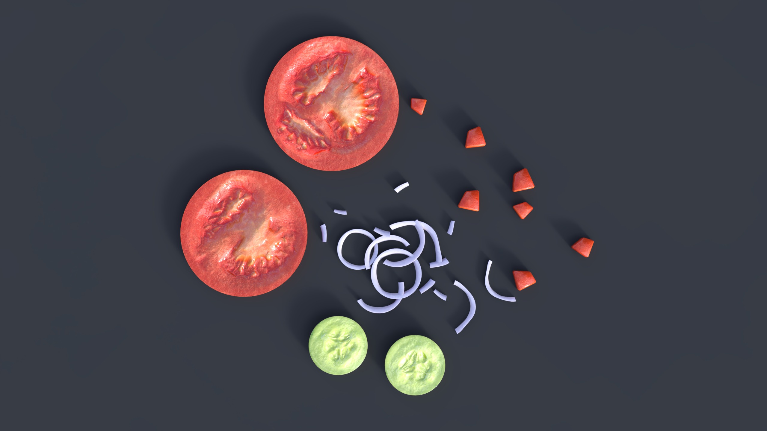 SALAD sliced salad Food Low-poly 3D model_1