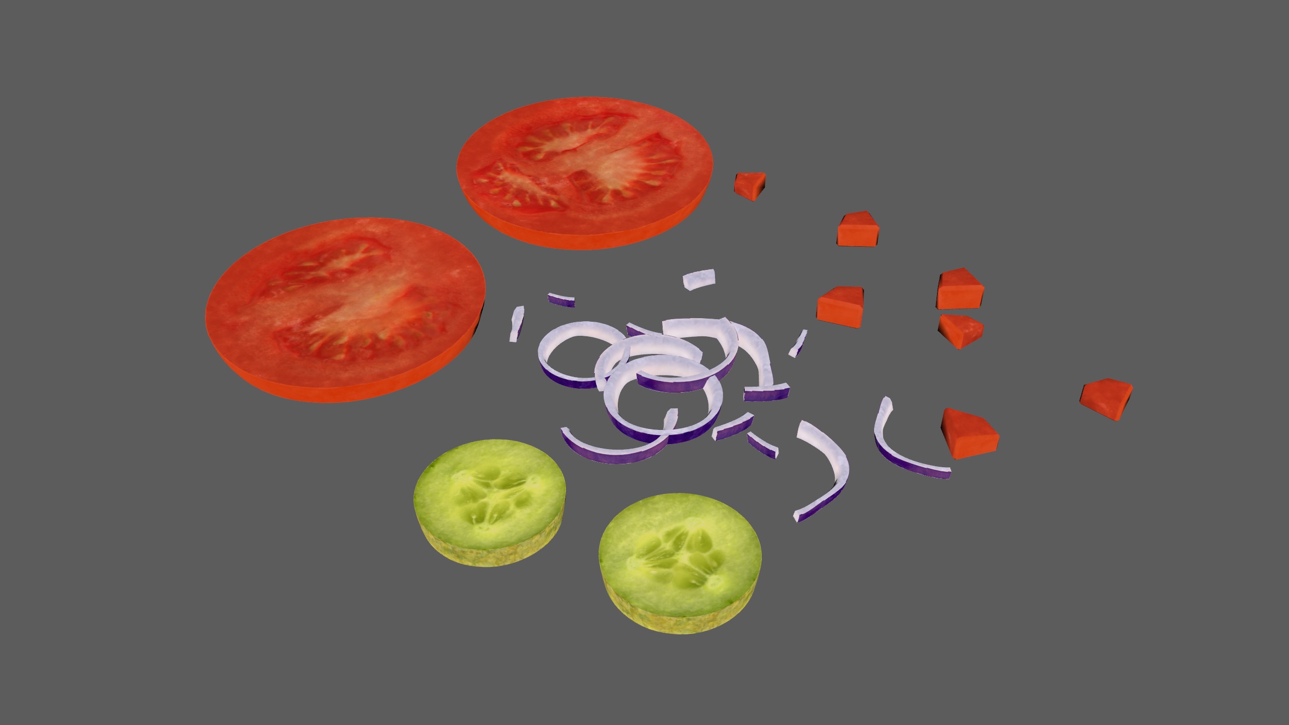 SALAD sliced salad Food Low-poly 3D model_10