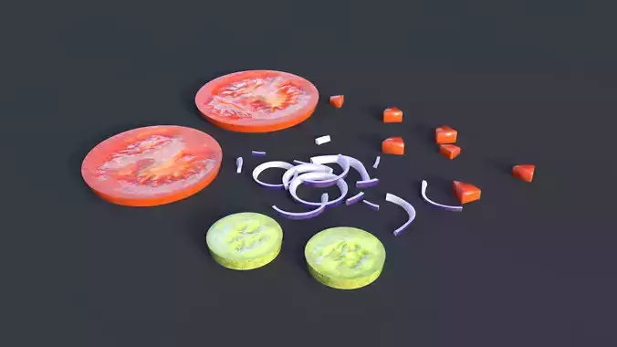 SALAD sliced salad Food Low-poly 3D model