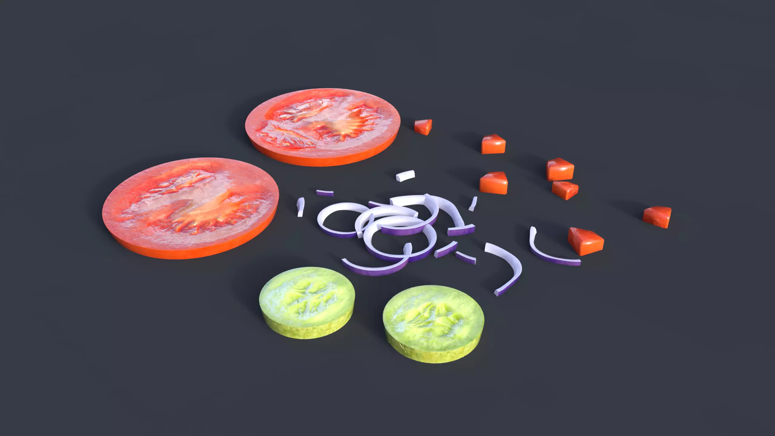 SALAD sliced salad Food Low-poly 3D model_0