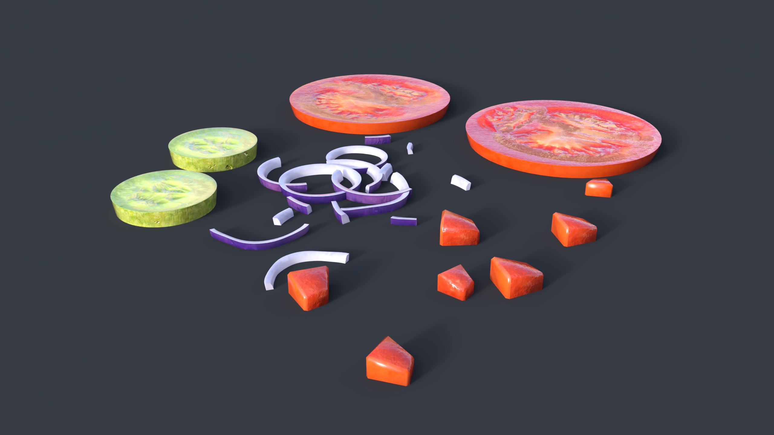 SALAD sliced salad Food Low-poly 3D model_2