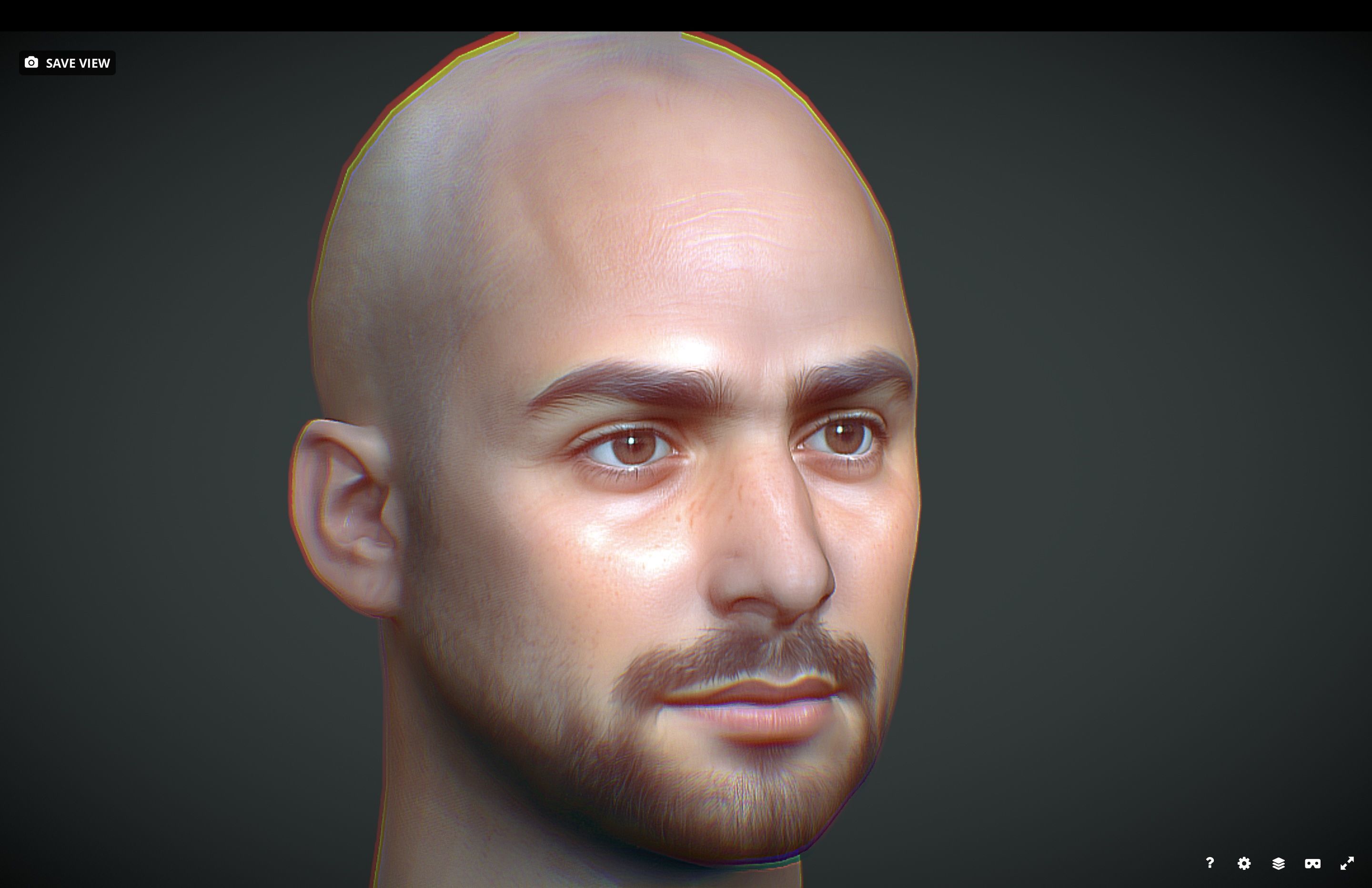 Male head Realistic Perfect Head Low-poly 3D model_7