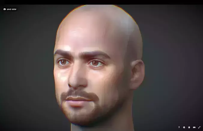 Male head Realistic Perfect Head Low-poly