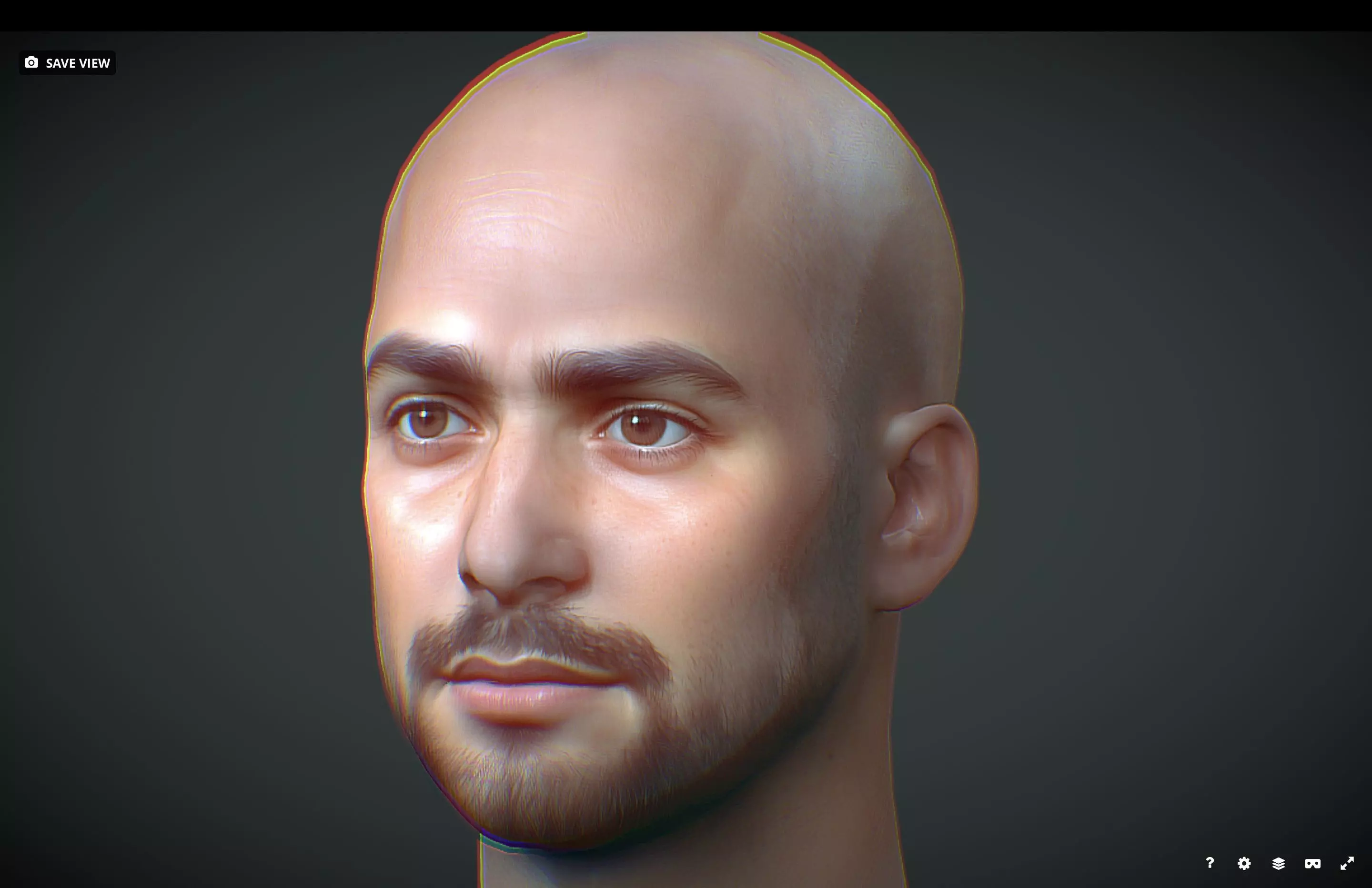 Male head Realistic Perfect Head Low-poly 3D model_0