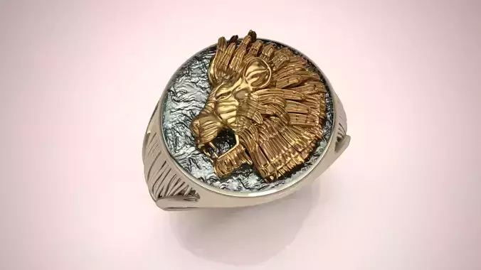 Lion Diamond Ring 3D print model