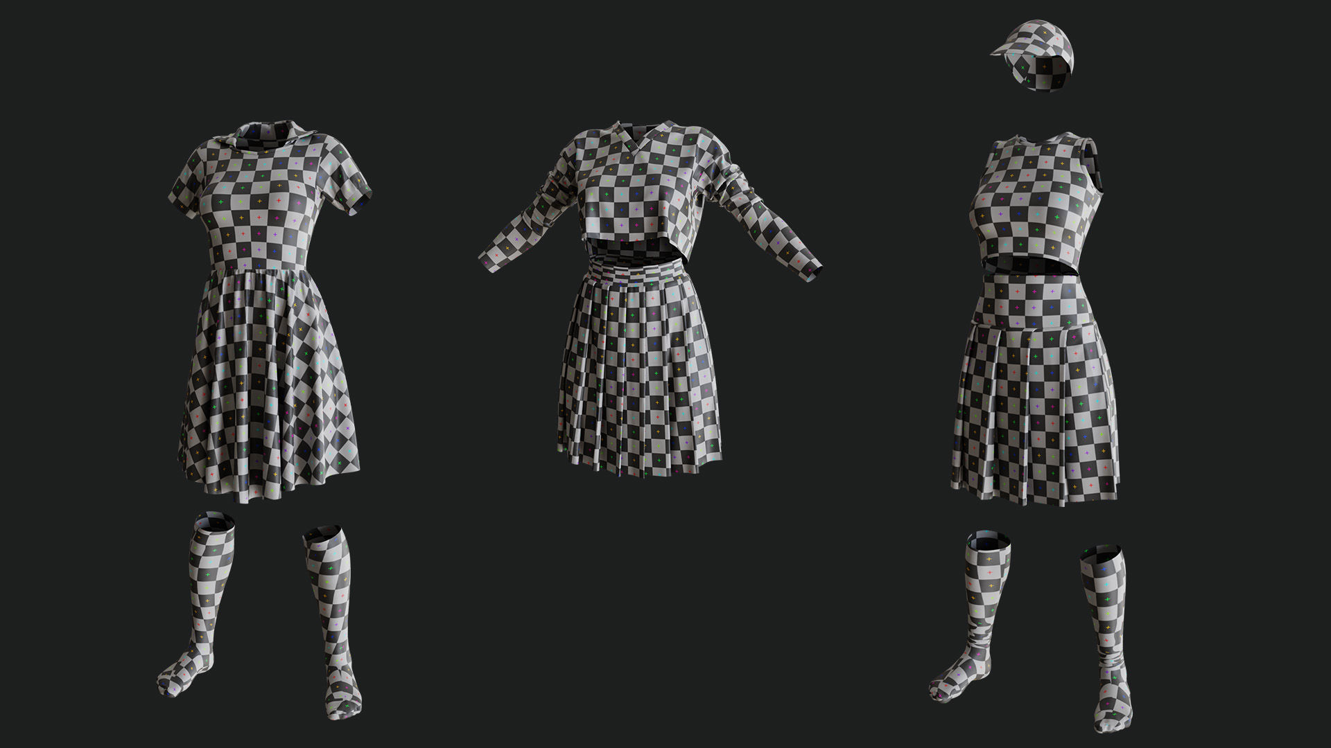3 Tennis outfits vol01 3D model_4