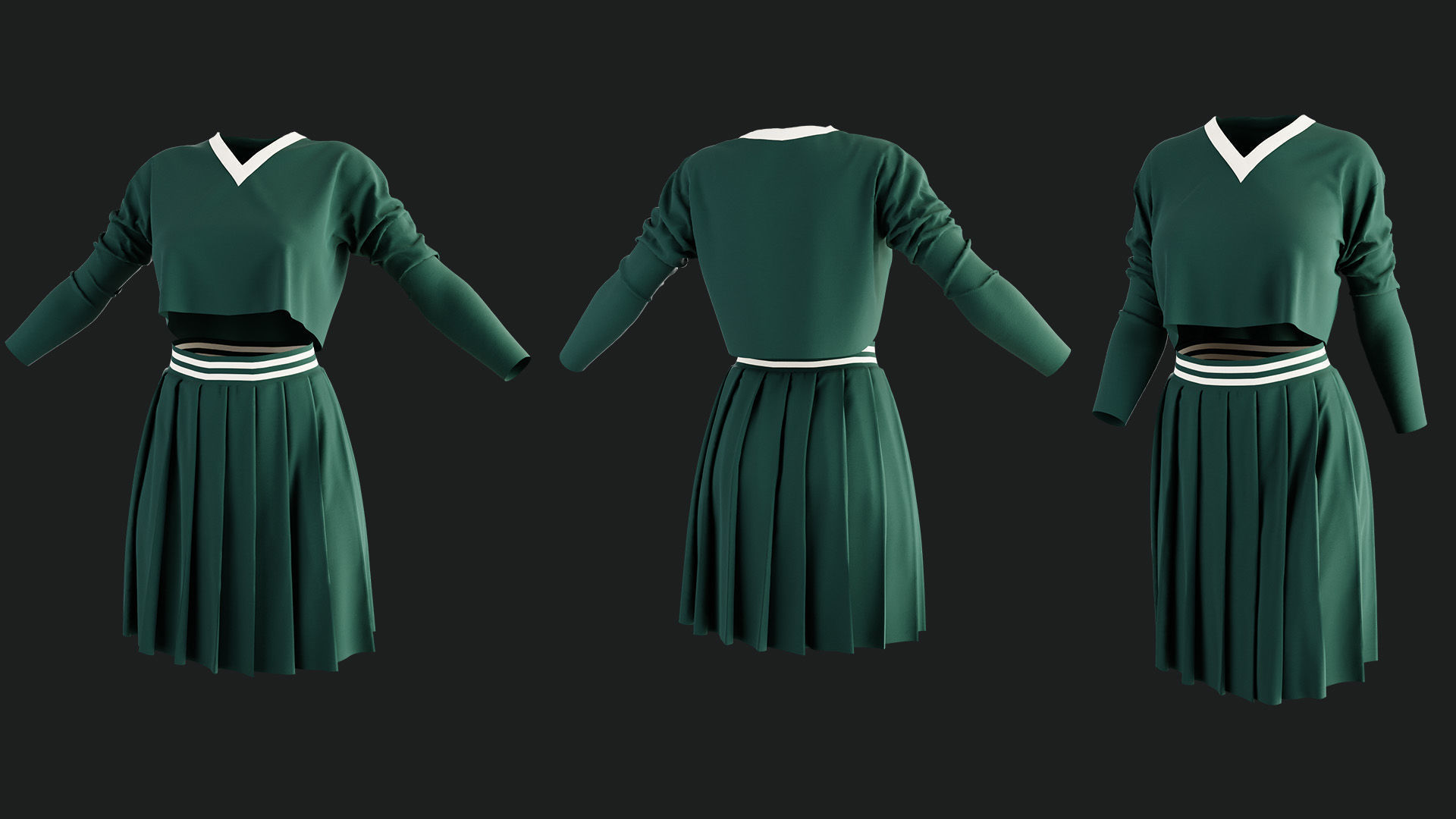 3 Tennis outfits vol01 3D model_2