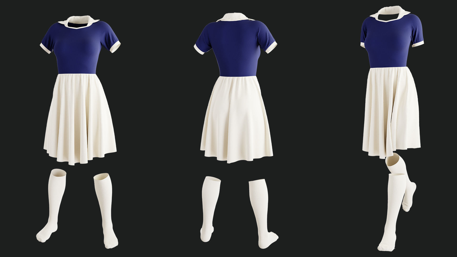 3 Tennis outfits vol01 3D model_1