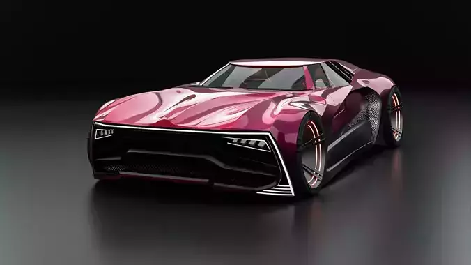 Futuristic Concept Racing Car 3D Model