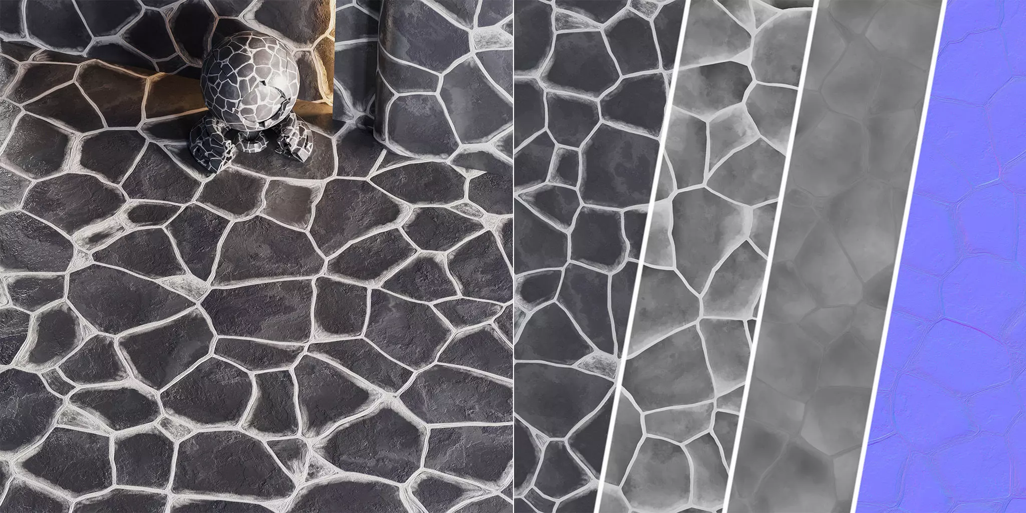 H96 Stone Field - PBR - 4K - Seamless 3D model_0