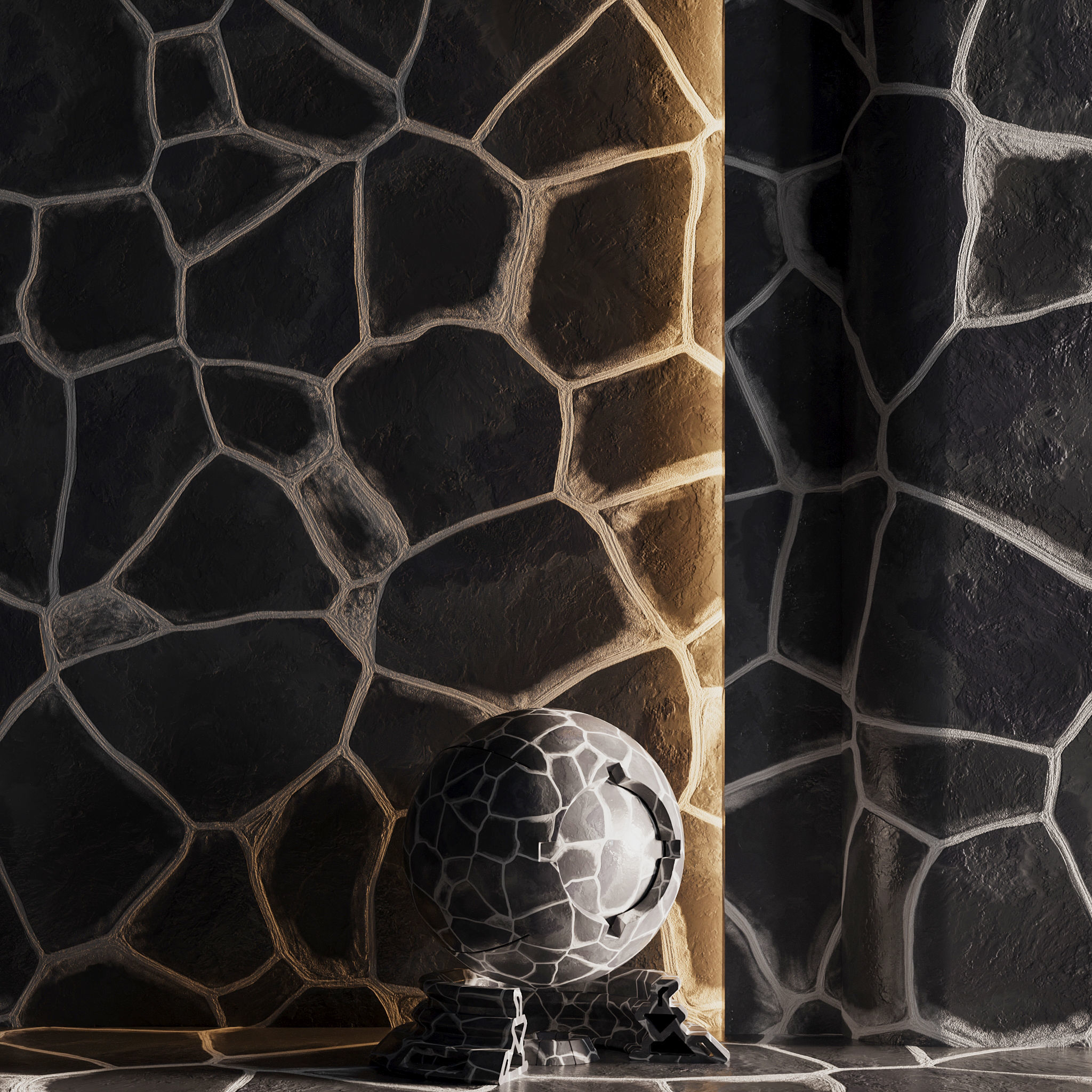 H96 Stone Field - PBR - 4K - Seamless 3D model_4