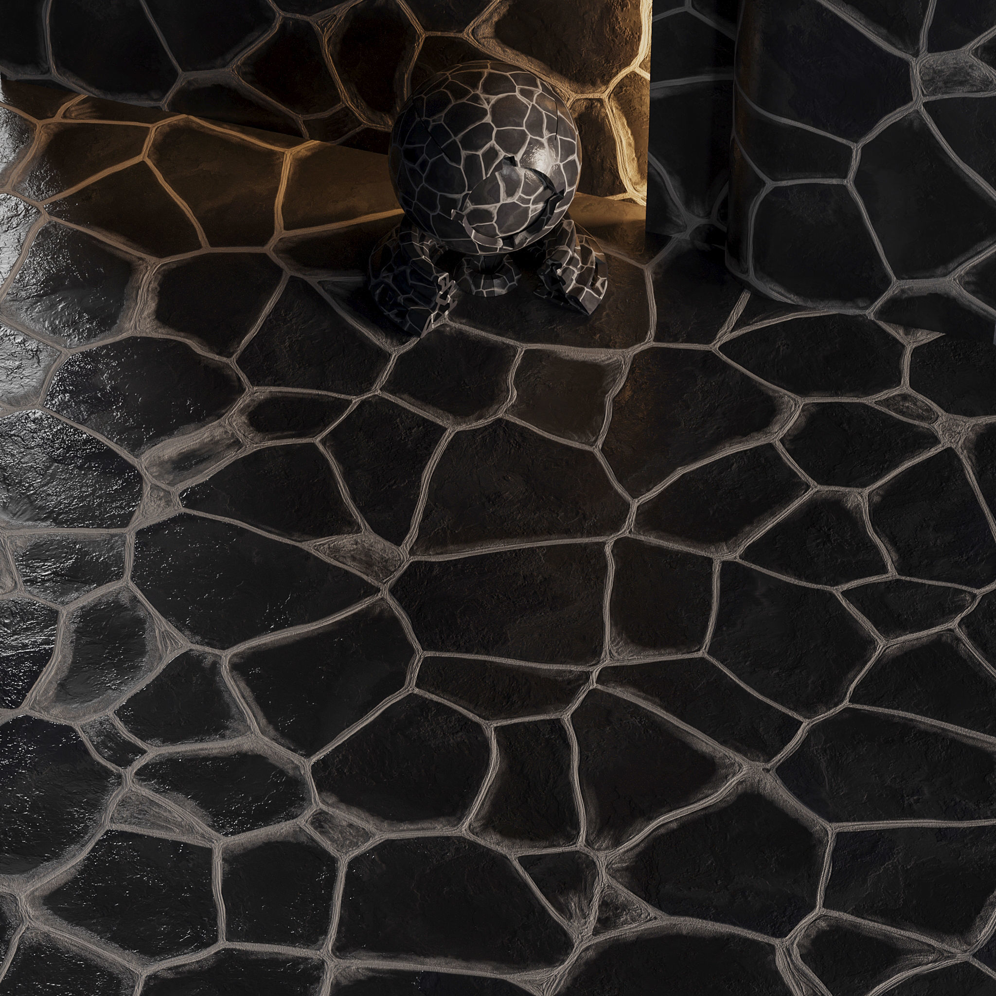 H96 Stone Field - PBR - 4K - Seamless 3D model_2