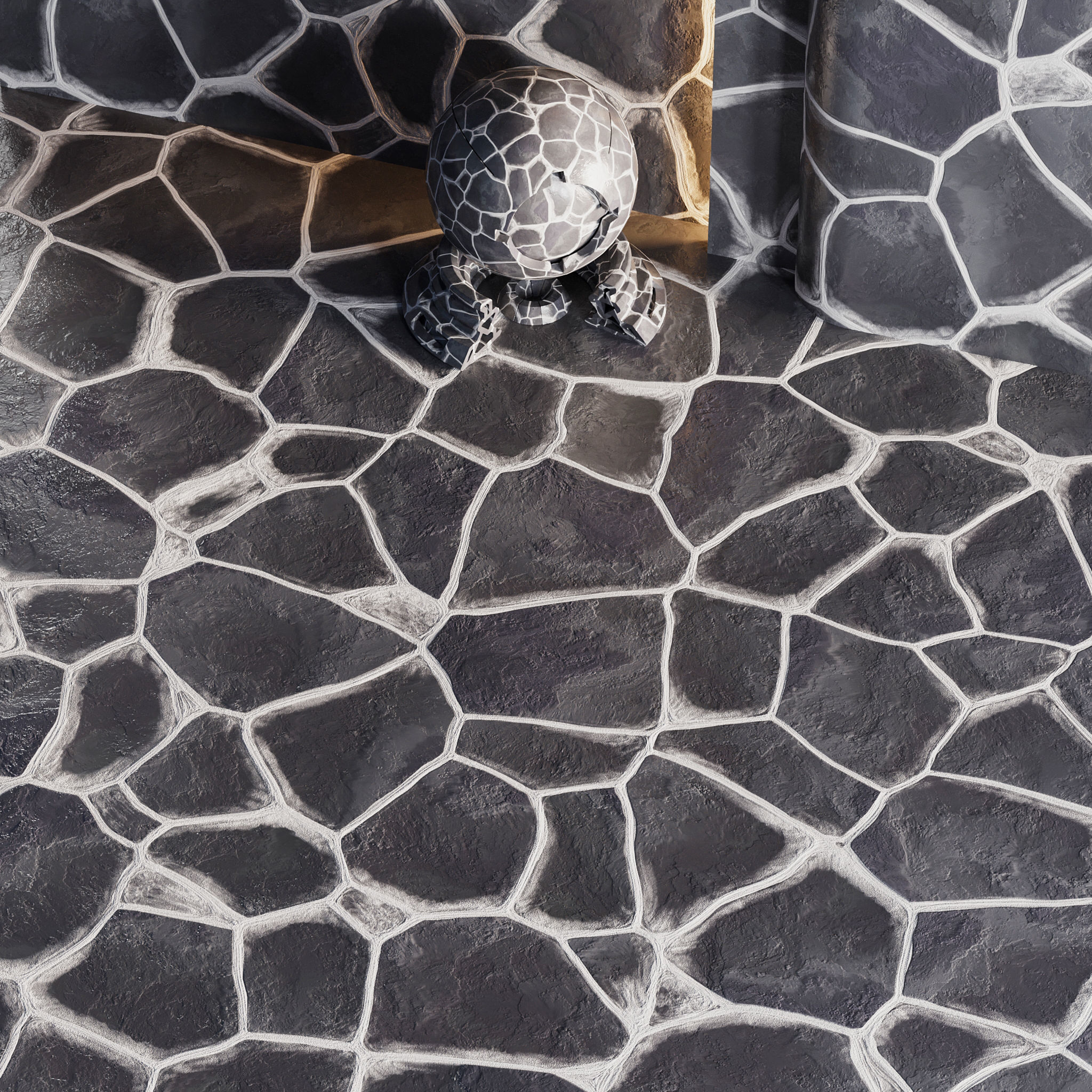 H96 Stone Field - PBR - 4K - Seamless 3D model_1