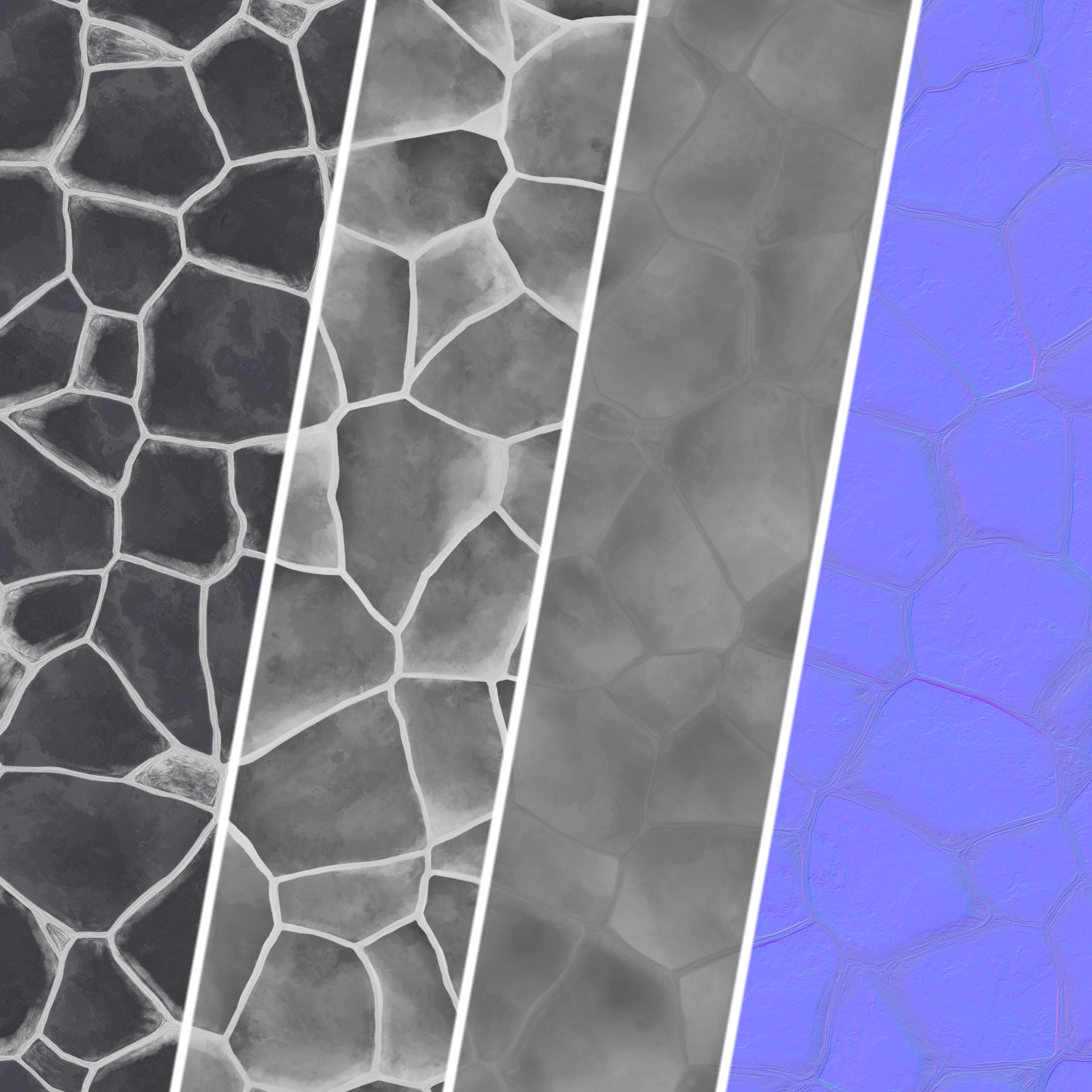 H96 Stone Field - PBR - 4K - Seamless 3D model_7