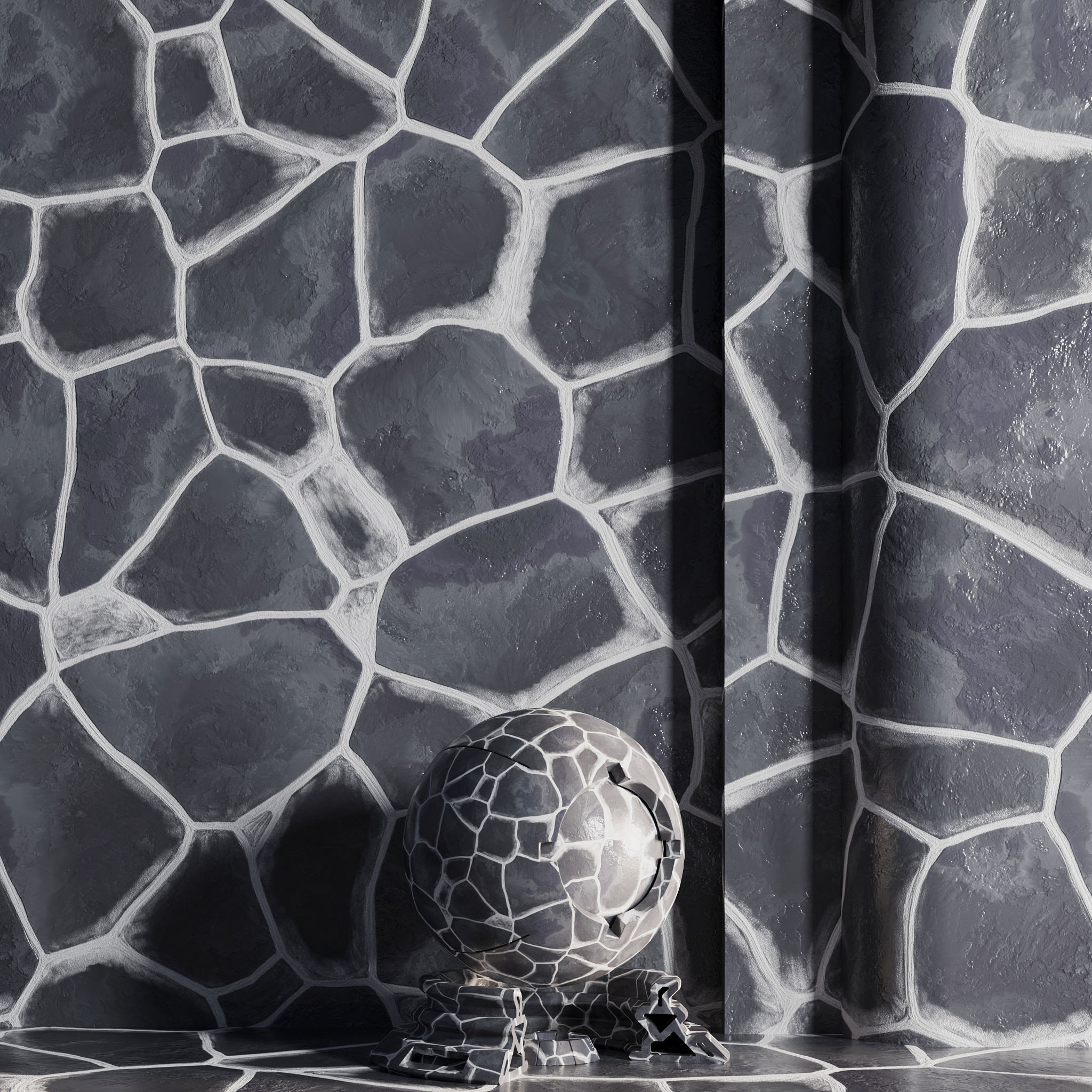 H96 Stone Field - PBR - 4K - Seamless 3D model_3